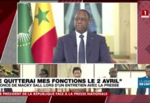 Présidentielle au Sénégal : Macky Sall annonce la fin de son mandat le 2 avril prochain