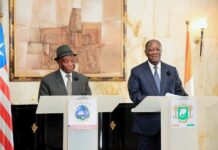 Côte d’Ivoire : Le Chef de l’État a eu un entretien avec son homologue libérien