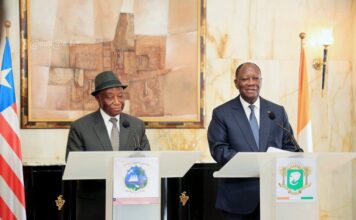 Côte d’Ivoire : Le Chef de l’État a eu un entretien avec son homologue libérien