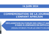 Journée de l’enfant africain édition 2024: Déclaration du Forum des ONG et associations d’aide à l’enfance en difficulté