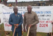 Infrastructures Sportives Régionale : Le Ministre ADJÉ Silas Metch lance les travaux de réhabilitation du stade Henri Konan BÉDIÉ de Grand-Lahou
