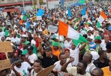 Côte d’Ivoire : Le Front Commun PDCI-PPA-CI de Laurent Gbagbo et Tidjane Thiam marche à Abidjan pour réclamer une élection présidentielle inclusive